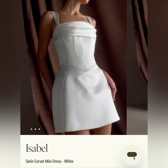Meshki Dresses & Skirts - Meshki White Satin Corset Mini Dress